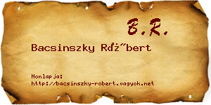 Bacsinszky Róbert névjegykártya