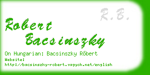 robert bacsinszky business card