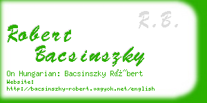 robert bacsinszky business card